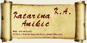 Katarina Anikić vizit kartica